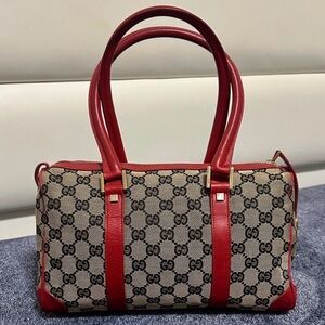 Gucci Red and Tan Shoulder Bag